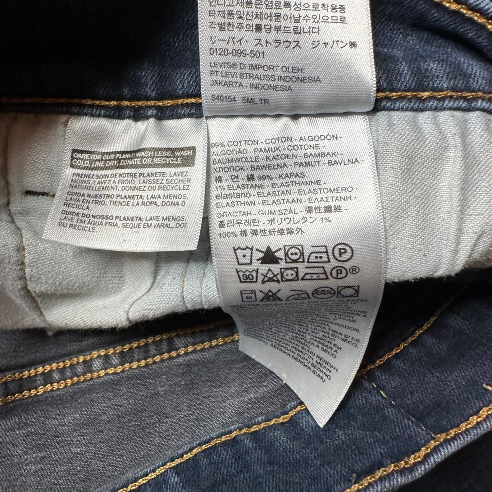 Levis 514 Straight Fit Mens 38x30 Dark Wash‎ Blue Stretch Denim Jeans 00514-1283 - Picture 7 of 13
